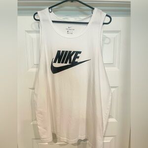 Nike White Sleeveless Tee with Black Logo